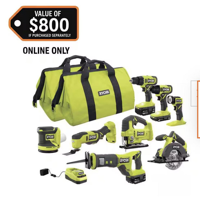 8 tool combo kit ryobi