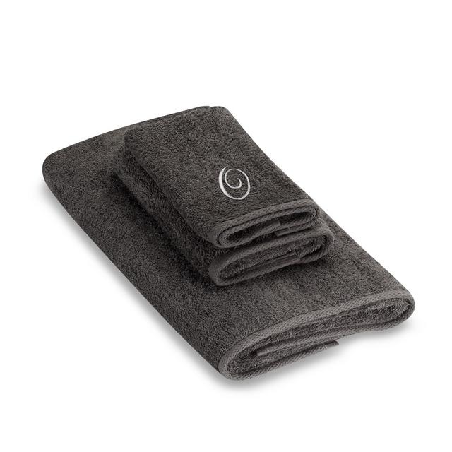 Avanti Premier Silver Script Monogram Letter "O" Bath Towel in Granite
