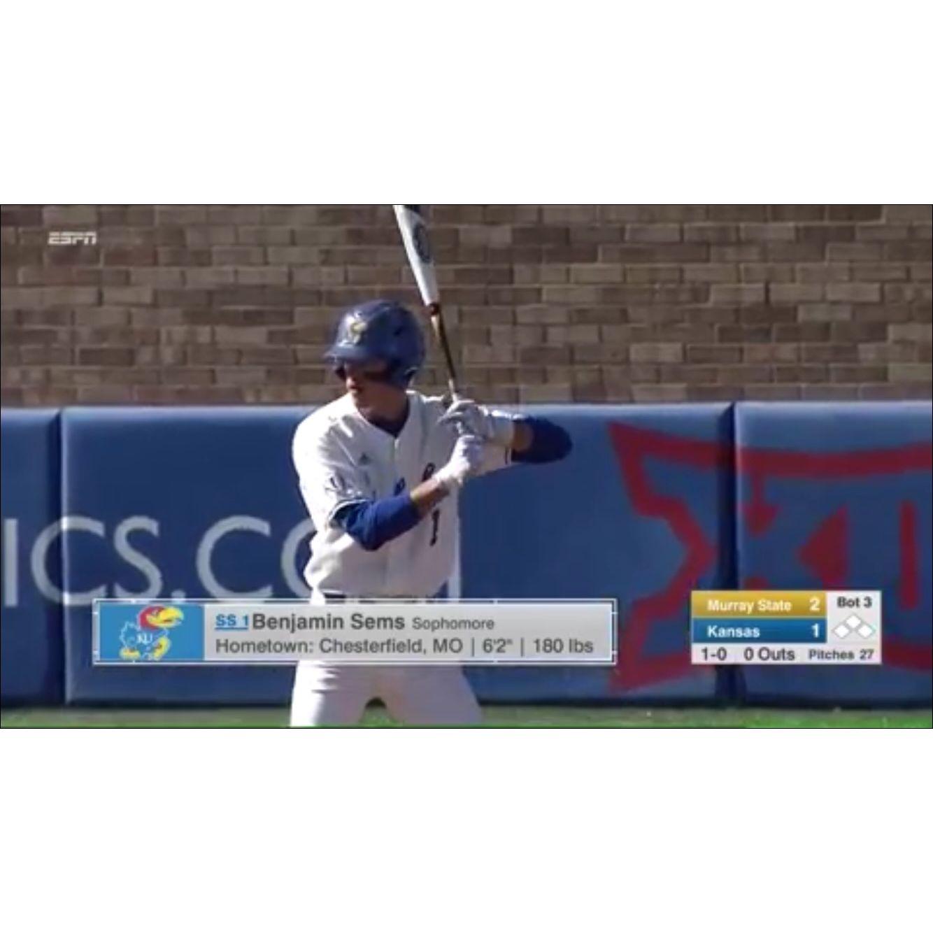 2/17/2018: Watching B in his first game as the starting shortstop for KU during my senior year of high school.
