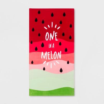 One in a Melon Beach Towel Red/Green - Sun Squad™