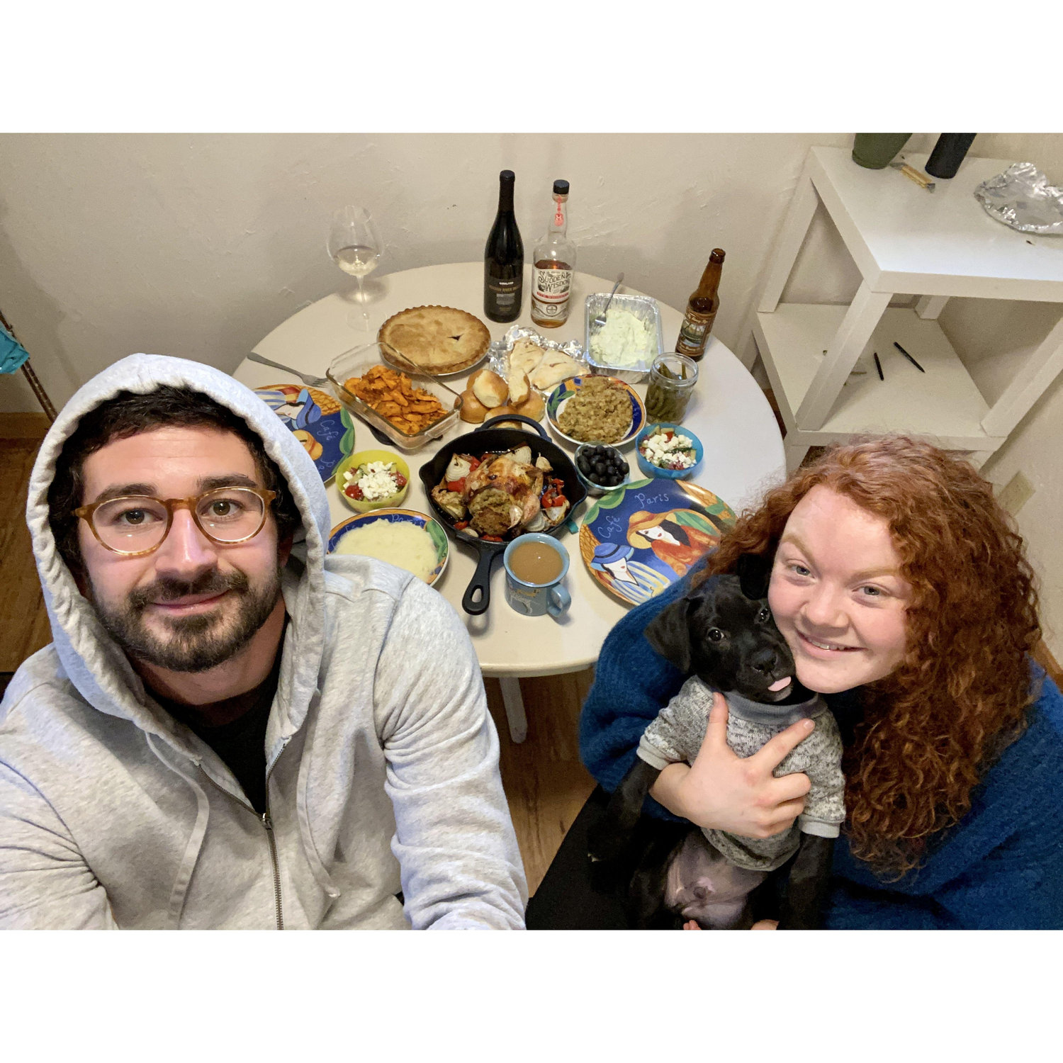 First Thanksgiving together, no Turkeys, only cornish hen. And, oh yeah, COVID. That's why Saul is our only guest.