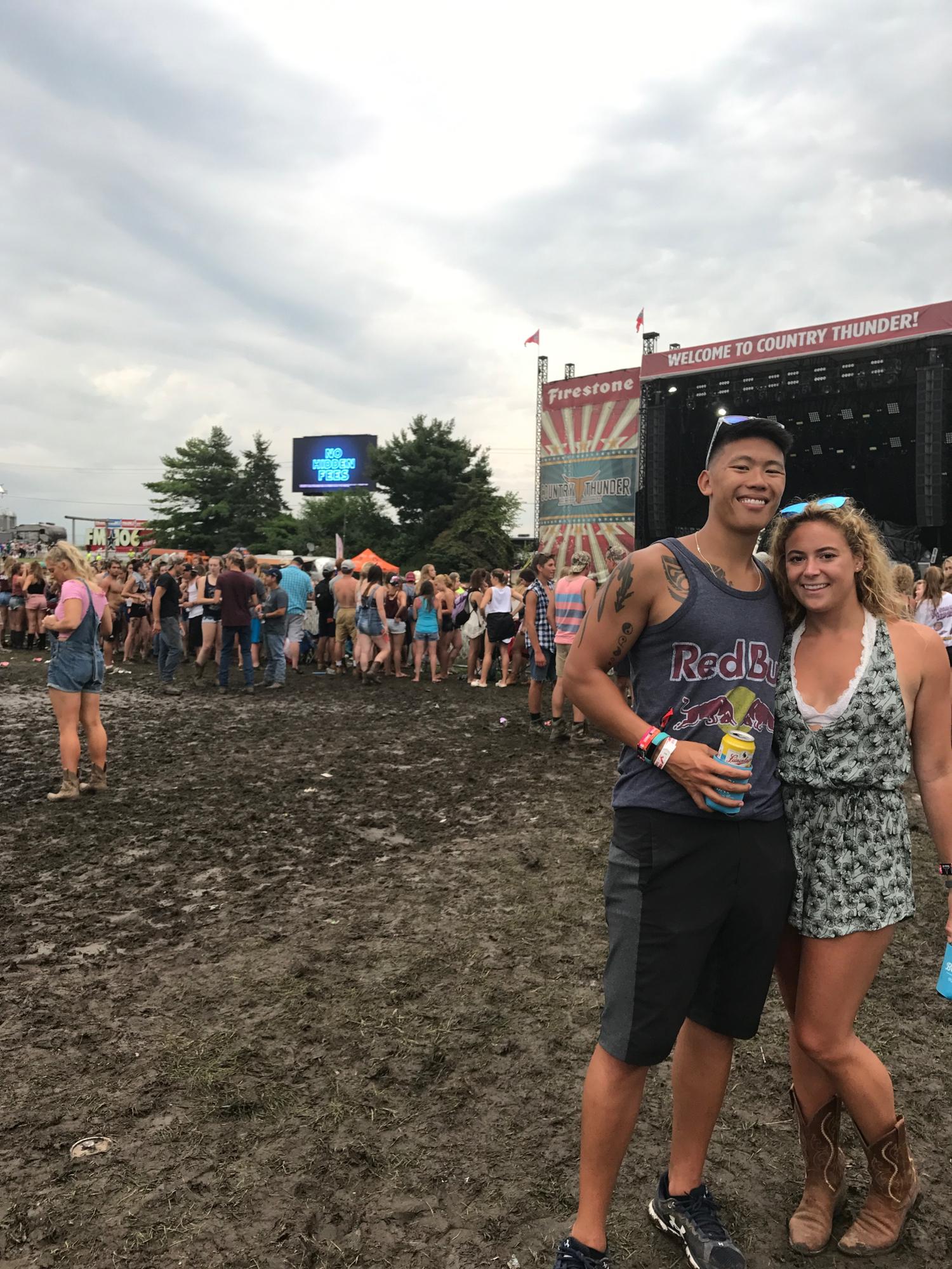 Country Thunder circa 2017 - one of us is out of our element and he's wearing a Red Bull tank top.