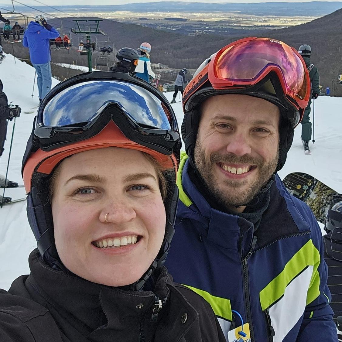 Michael took Abbey skiing for the first time. Abbey would go on to lose her phone in the snow and break her thumb while skiing that winter, but she stuck with it! | White Tail Resort | January 2024