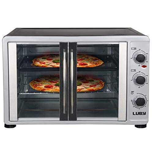 Luby Extra Large Toaster Oven, 18 Slices, 14'' Pizza, 20lb Turkey, Silver, Stainless Steel
