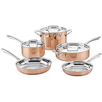 Calphalon T10 Tri-Ply Copper 10 Piece Set, Brown