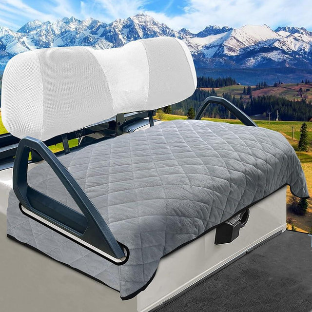 YOKYHOM Golf Cart Seat Covers, Golf Cart Seat Towel Blanket, Short Plush Surface, Soft and Comfortable, Suits EZGO, Yamaha, Club Car and Other 2-Seat Golf Carts, 51"x 30.5", Light Gray