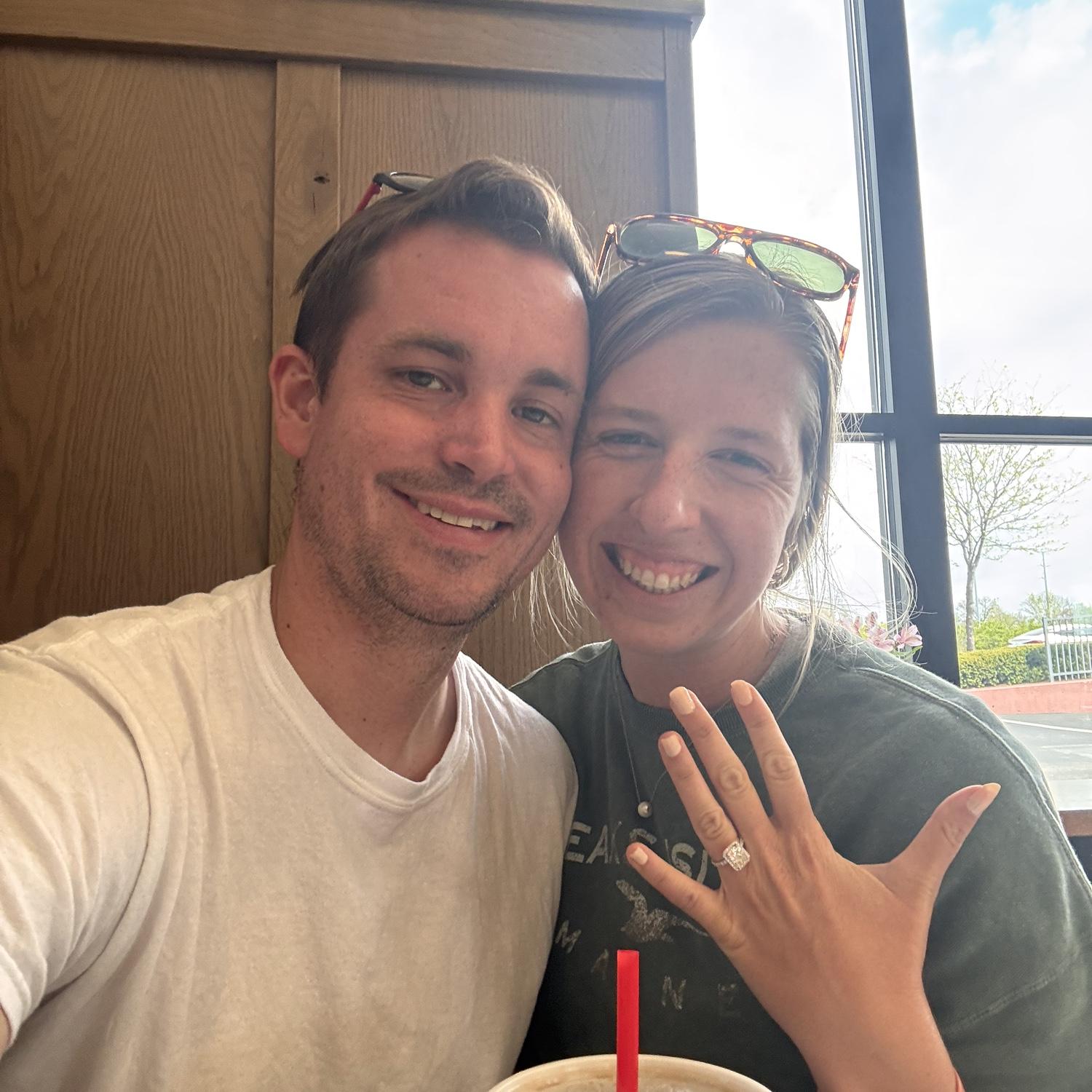 Sitting in Chickfila calling everyone to tell them our news