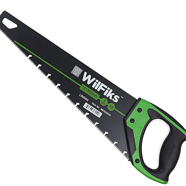 WilFiks 16” Pro Hand Saw, Perfect for Sawing, Trimming, Gardening, Pruning & Cutting Wood, Drywall, Plastic Pipes & More, Razor Sharp Blade, Comfortable Ergonomic Non-Slip Handle