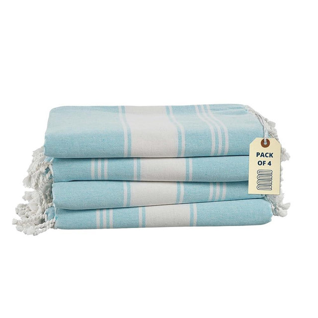 LANE LINEN Oversized Beach Towel - Beach Towels 4 Pack, Pre-Washed Pool Towel, Extra Large Beach Towel, Quick Dry & Sand Free, Lightweight Travel Towel, 39"x71" - Aqua