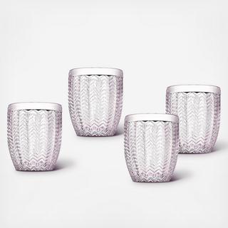 Twill Double Old Fashion Glass, Set of 4