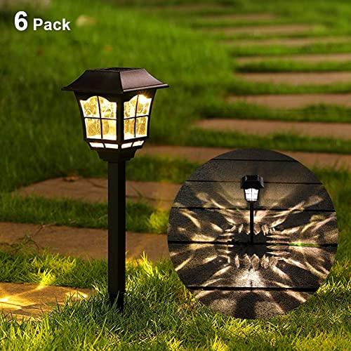 Maggift 8 Lumens Solar Pathway Lights Solar Garden Lights Outdoor Solar Landscape Lights for Lawn Patio Yard Pathway Walkway, 6 Pack