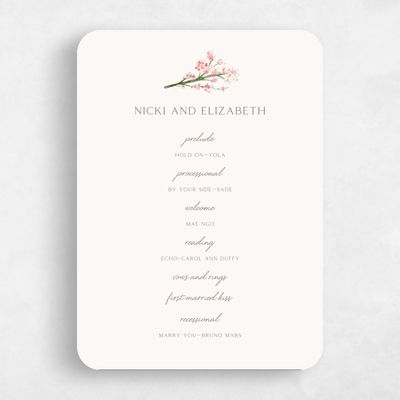 Pink Rounded Wedding Program - Allamia
