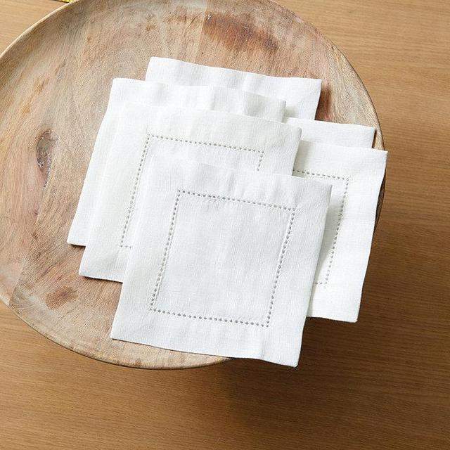Monogrammed Hemstitch Cocktail Napkin - Set of 6
