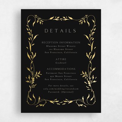 Black Wedding Enclosure - Clarissa Foil