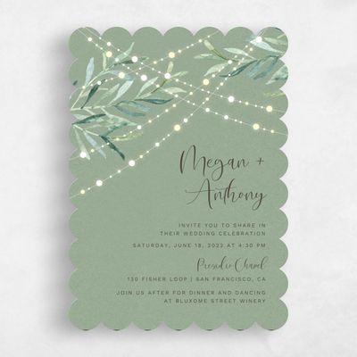 Green Wedding Invitation - Saranac Classic