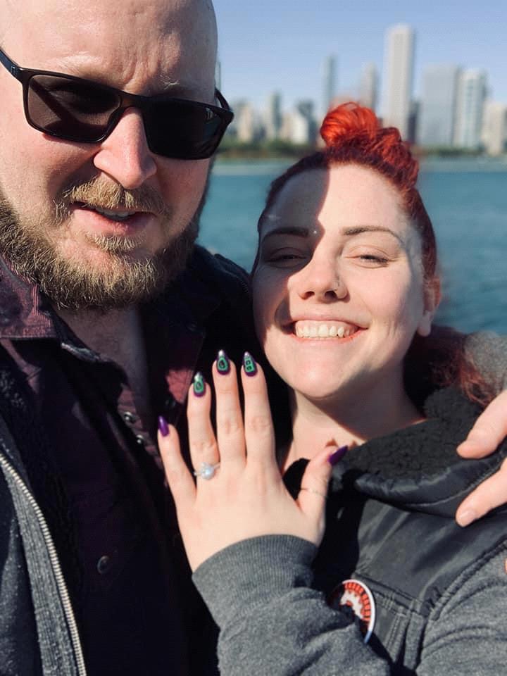 On the River Walk just minutes after Steve proposed!! 10.12.19