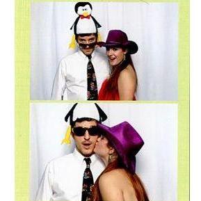 Photo booth at Caitlyn's work Christmas party