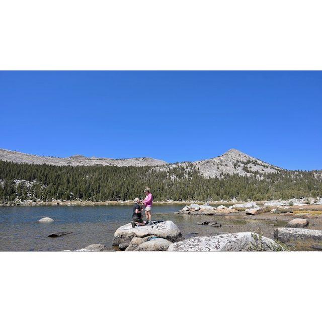 Willy proposing to Jeannie in their happy place, Yosemite.