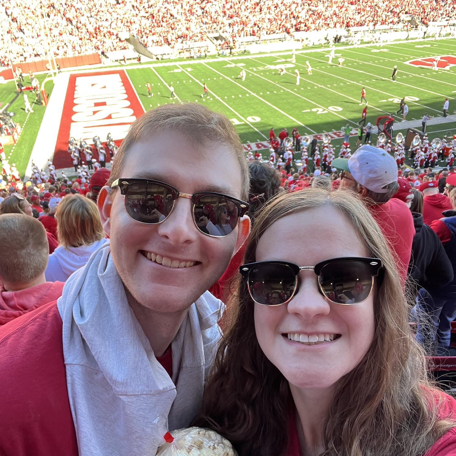 Stephanie experiencing her first Big Ten football game…Jump Around!