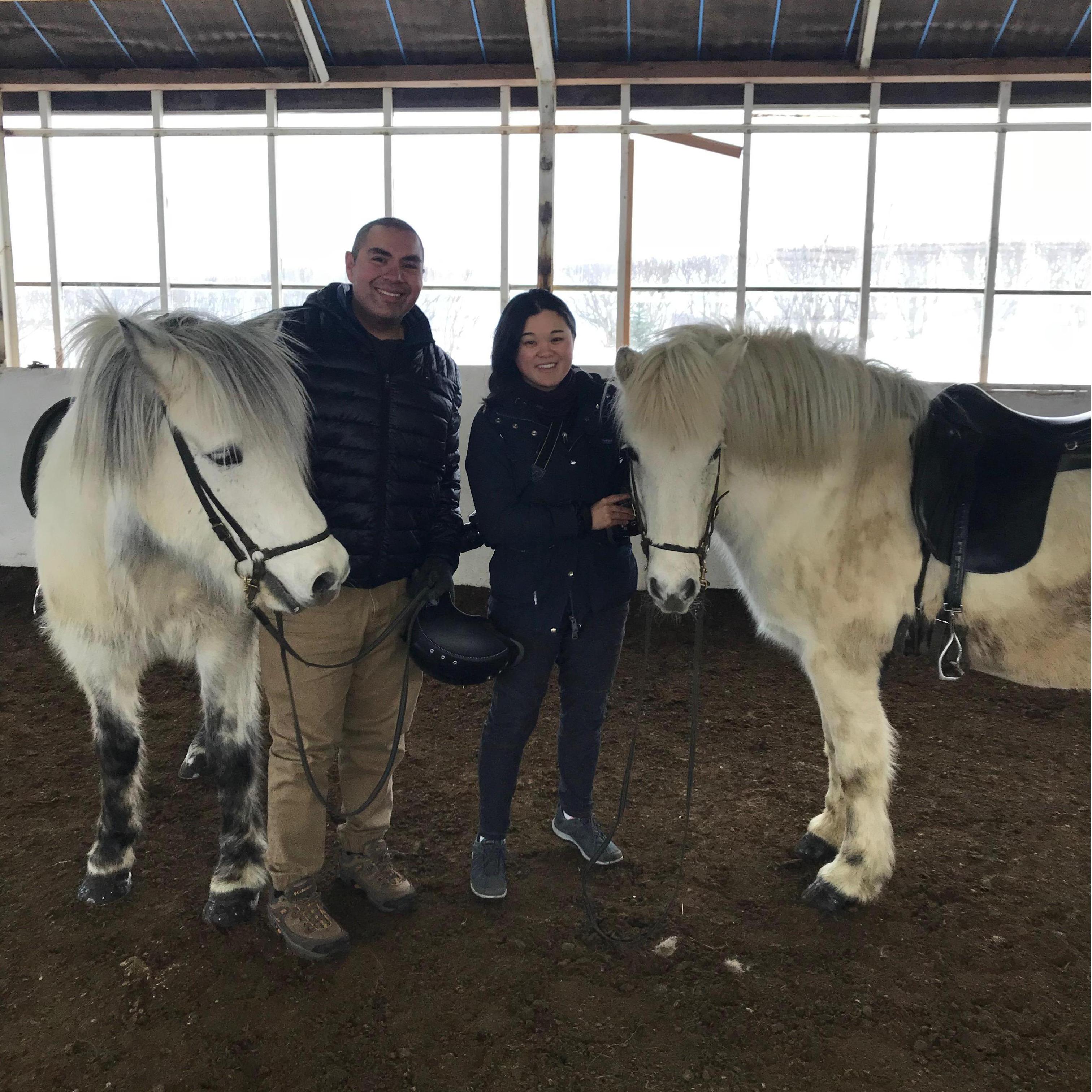 Jose's first time riding a horse! (Riding took place after this photo was taken)