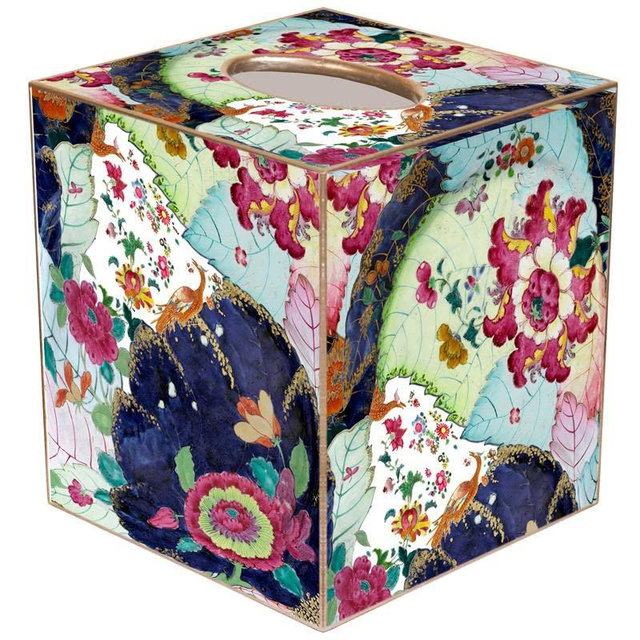 Marye-Kelley Tobacco Leaf Papier Mache Tissue Box Cover Handmade in The USA