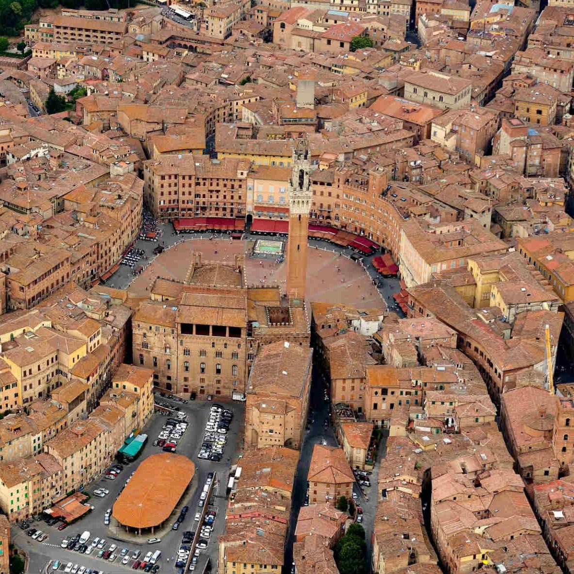 Aerial view of Siena