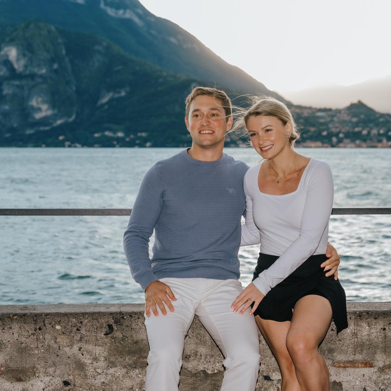 Lake Como, Italy right after we got engaged. This was our 4th stop on the trip. We also went to Positano, Salerno, Tuscany, and Siena in Italy, and Murren, Lucerne, and Zurich in Switzerland.