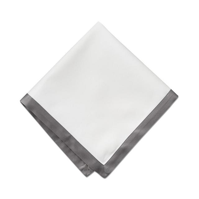 Bordered Hotel Napkins, Set of 12, Charcoal