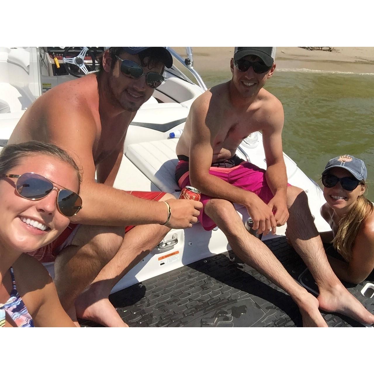 Boating with Lacey and her husband Dalen.