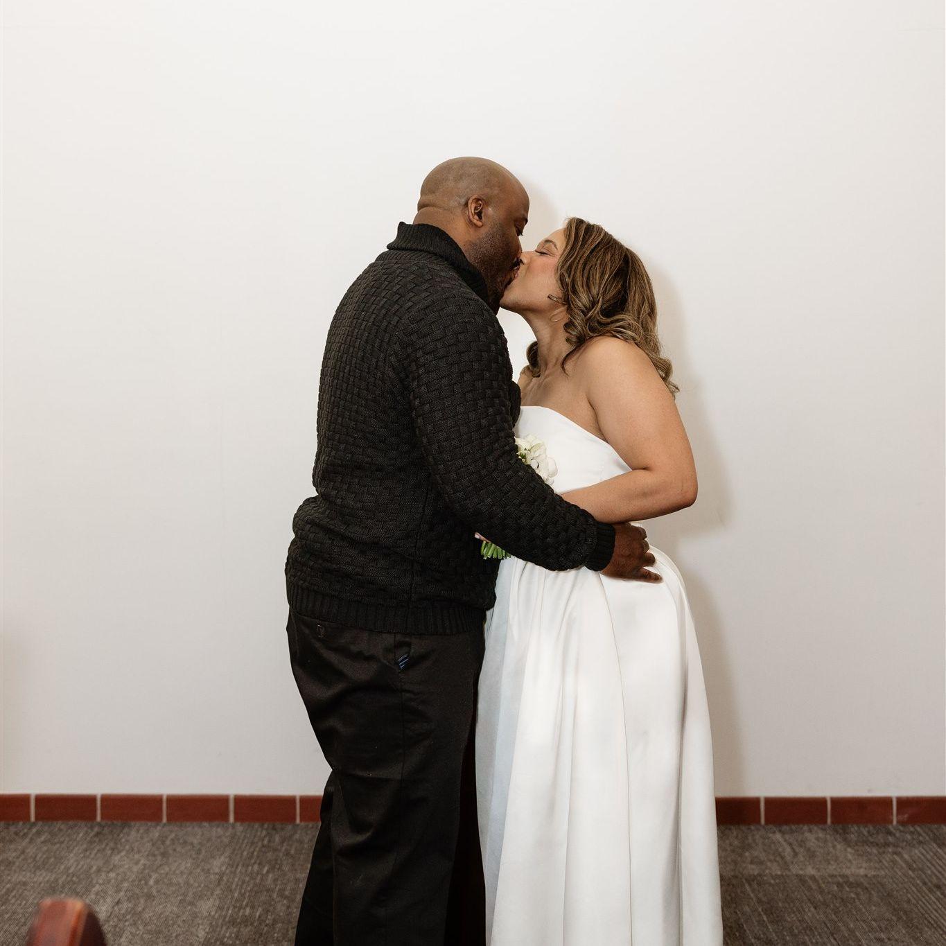 Our first kiss as husband and wife 💕