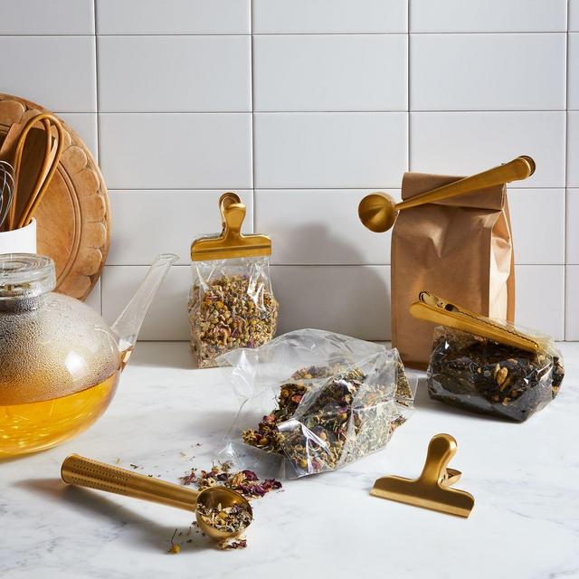 Gold Coffee, Tea, & Organization Clip Set