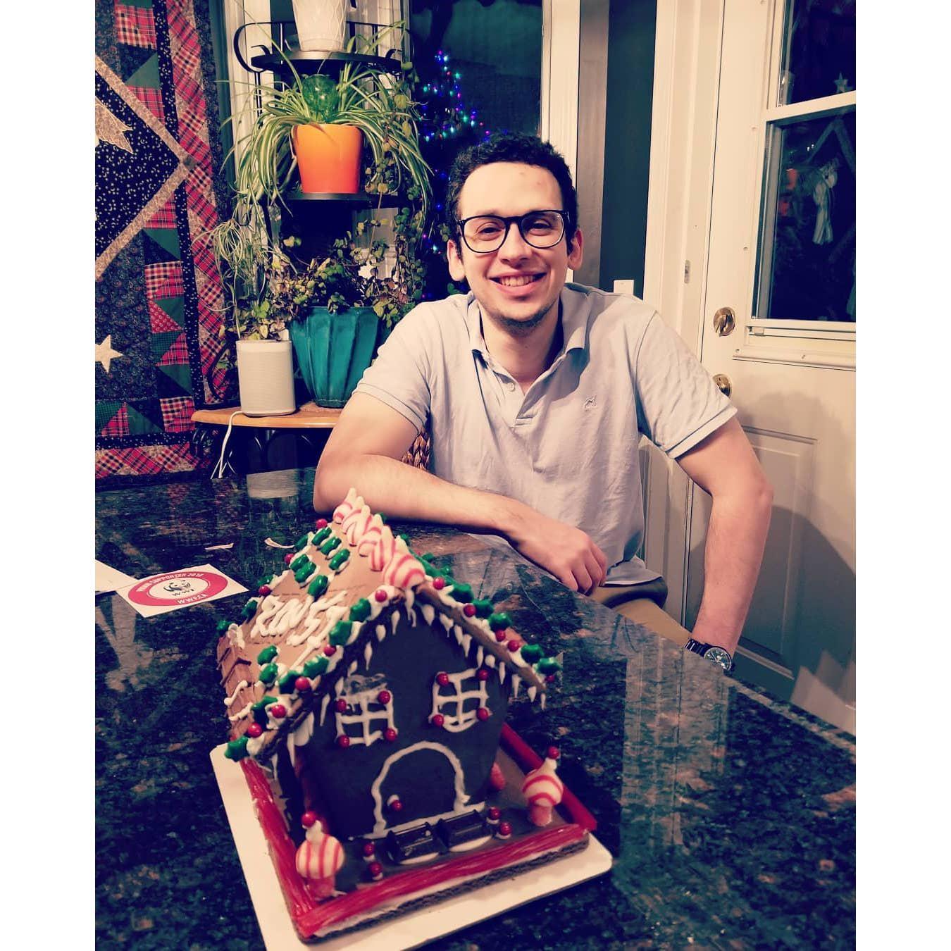 Ammar's first gingerbread house!