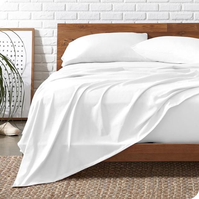Bare Home Organic Cotton Jersey Sheet Set Queen White