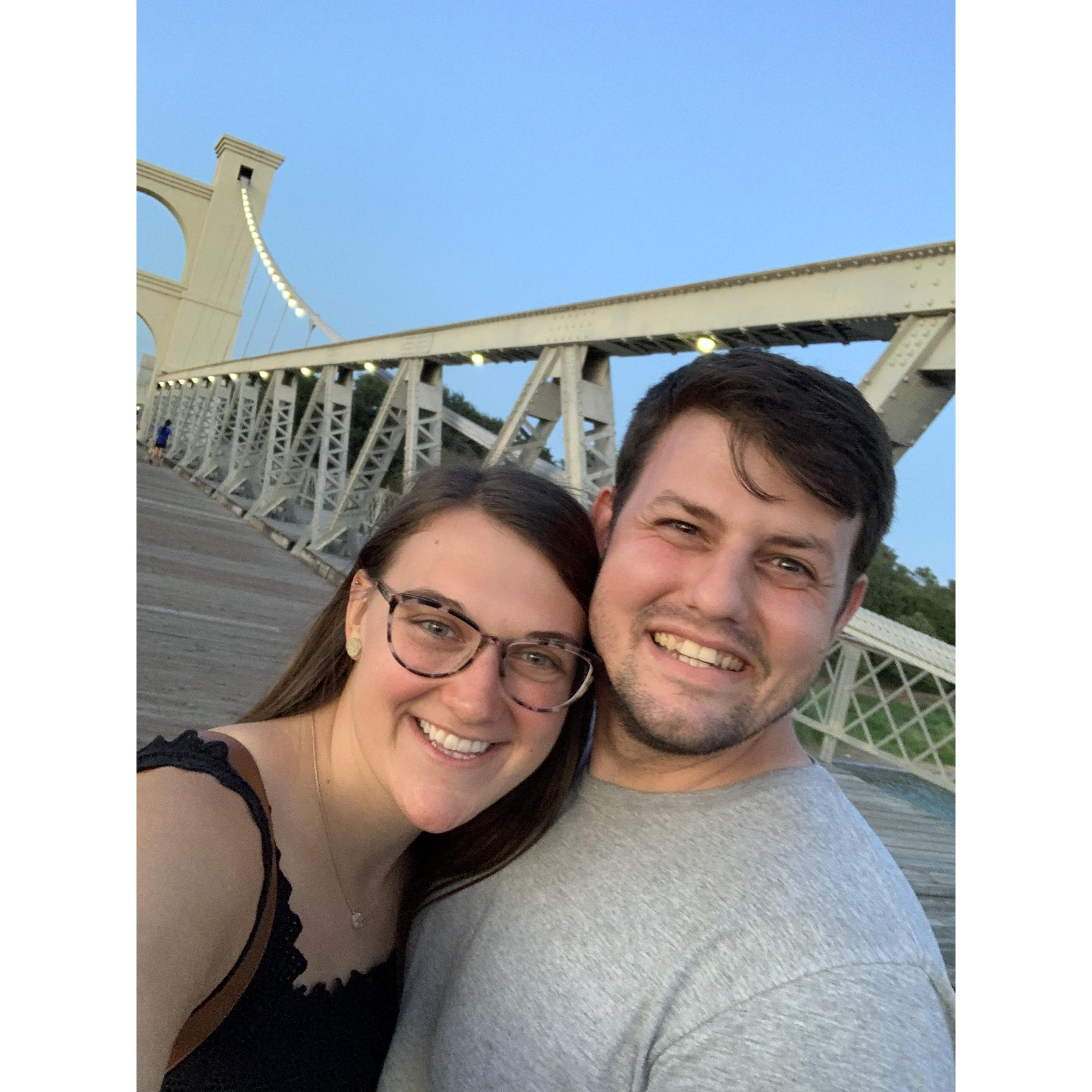 When we were dating long distance we often met up in Waco for a weekend date. This is from the bridge in Waco!
