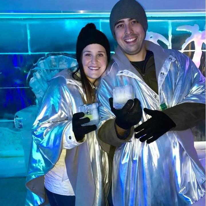 Ice bar on a winter trip to Budapest with friends!