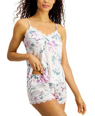 Maria Lace-Trim Cami & Shorts Pajama Set
