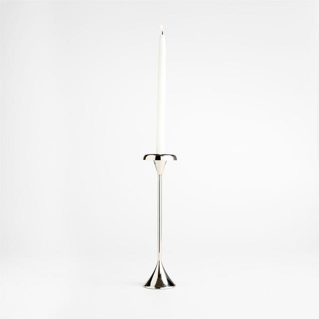 Aura Small Nickel Cast Brass Taper Candle Holder 12 by Daniel Humm