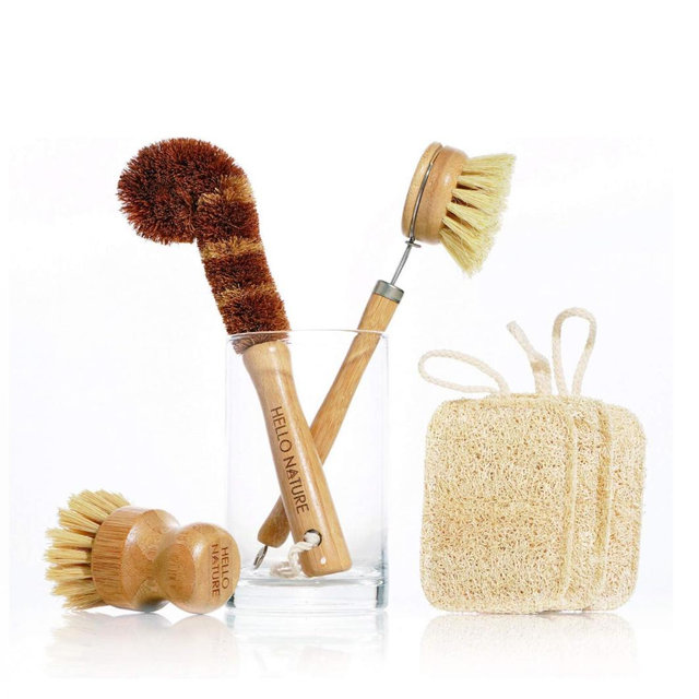 Plant-Based 6pcs Kitchen Brush Set