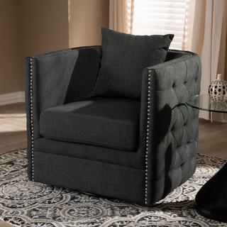 Micah Upholstered Tufted Swivel Chair