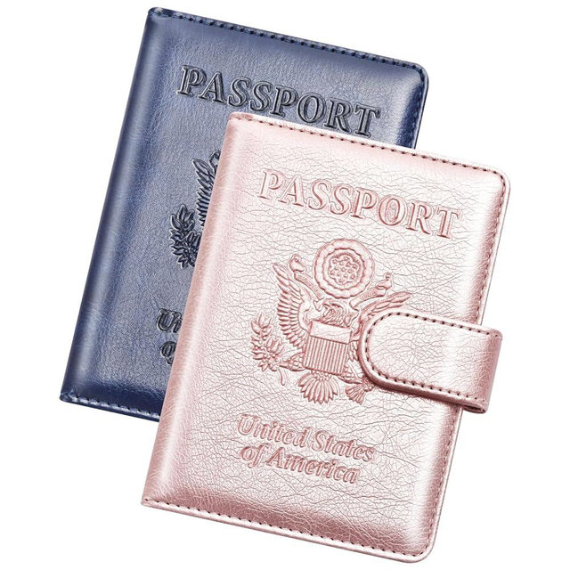 Herain Passport Holder for Travel Cruise Essentials, 2 Pcs Passport Cover Wallet Case Travel Gifts Women Men Family, RFID Passports Book Card Holders Travels Accessories Must Haves