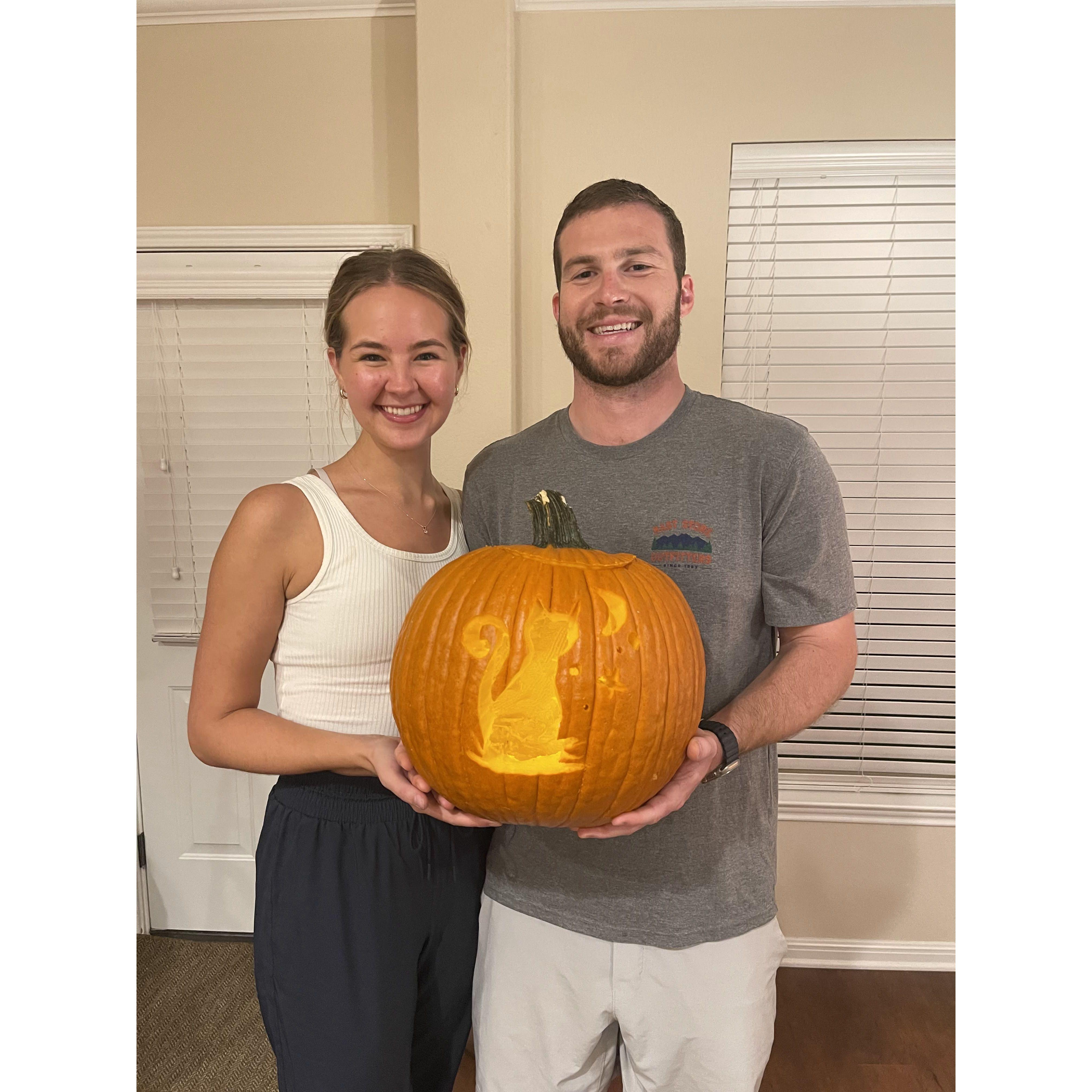 Pumpkin carving competition--somehow, we did not win.
