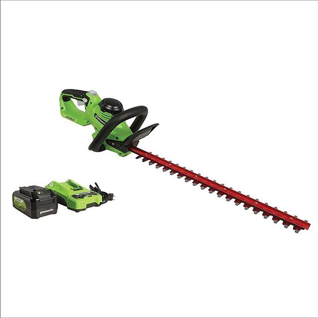 Greenworks 24V 22" (Laser Cut) Hedge Trimmer, 4Ah USB Battery and Charger Included HT24B414