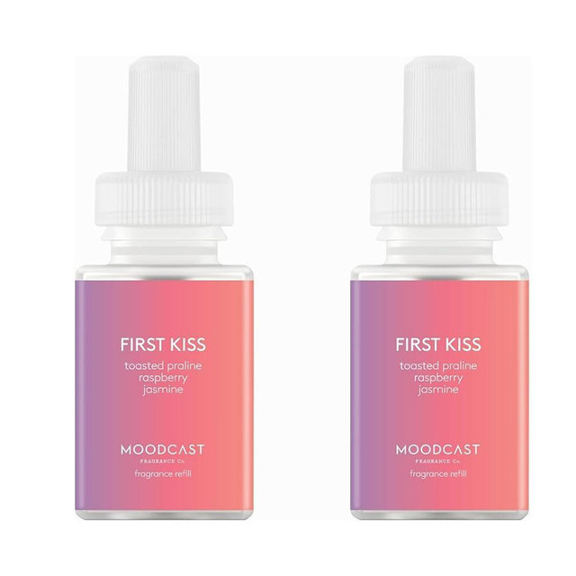 Pura & Moodcast Home Scent Refill - Smart Home Air Diffuser Fragrance - Up to 120-Hours of Premium Fragrance per Refill - Household Essential - Clean & Safe Diffuser Fragrance - 2 Pack, First Kiss