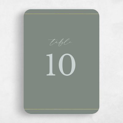 Green Rounded Wedding Table Number - Sheffield
