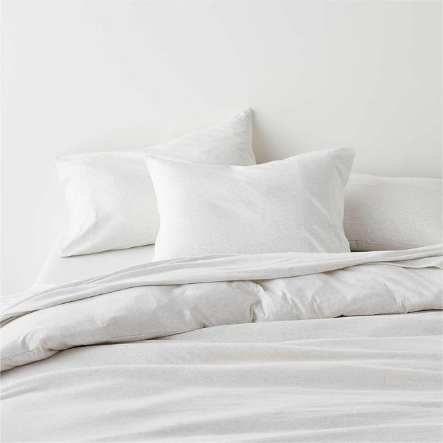 Organic Jersey Heathered Ivory Full/Queen Duvet Cover