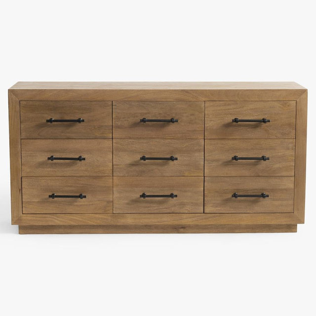 Oakleigh 9-Drawer Wide Dresser, Heirloom Wheat, Traditional Hardware