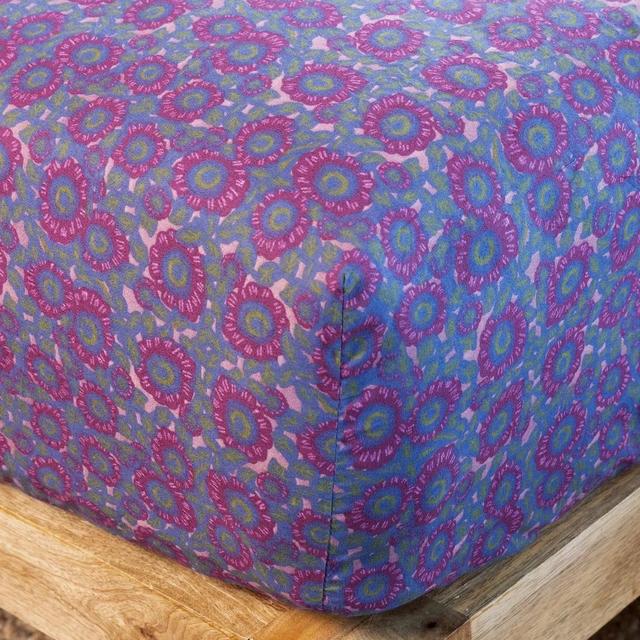 Mix & Match Cotton Fitted Sheet - Plum Dahlia