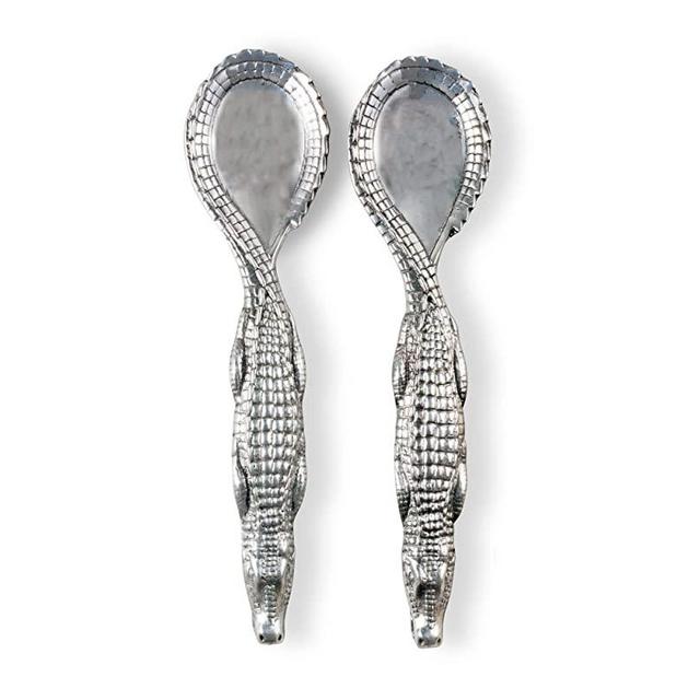 Arthur Court Designs Aluminum Alligator Figural Serving Set 12.5 inch Long