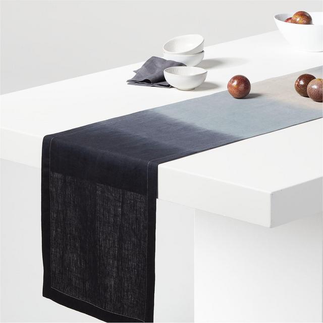 Airli 90" Dip-Dye Black Table Runner