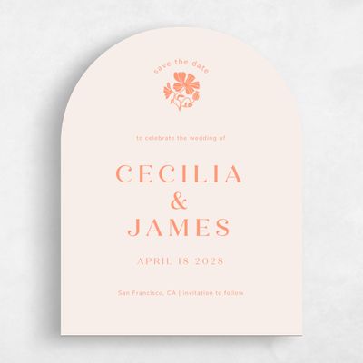Beige Arch Wedding Save the Date - Tiburon Portrait